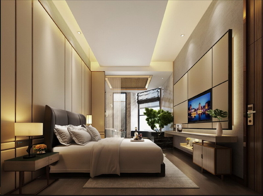 SGSはホテルの寝室の家具を置くダブル・ベッドの頭板1800*2000mmを証明した