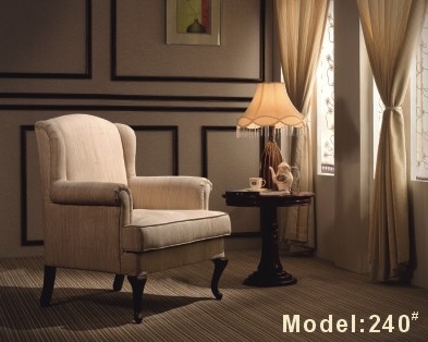 850*850*900mmの白いホテルの部屋のソファーのISO14001の単一のSeaterの生地のソファー