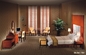 Gelaimeiのチェリー色のホテルの寝室の家具は純木の化粧台と置く