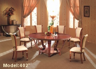 Dia 1500mmのホテルのレストランの家具は純木Dinning部屋セットをカスタマイズした